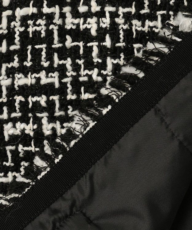 ICB ライトツイード ジレ オフホワイト×ブラック系