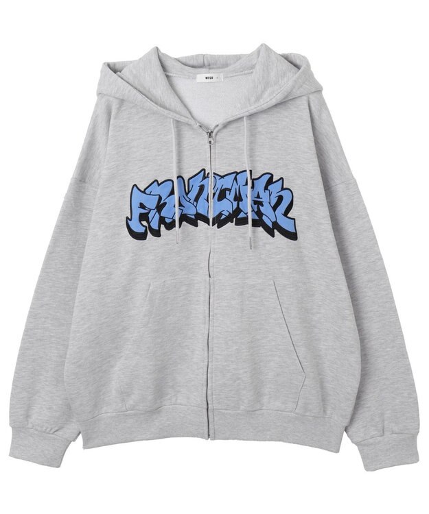 WEGO 【ユニセックス着用ITEM】ワッペンロゴZIPパーカー アッシュグレー