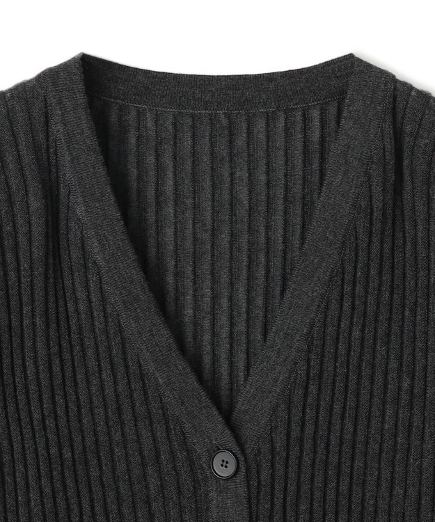 uncrave シアーストライプニット ドルマンカーディガン チャコール