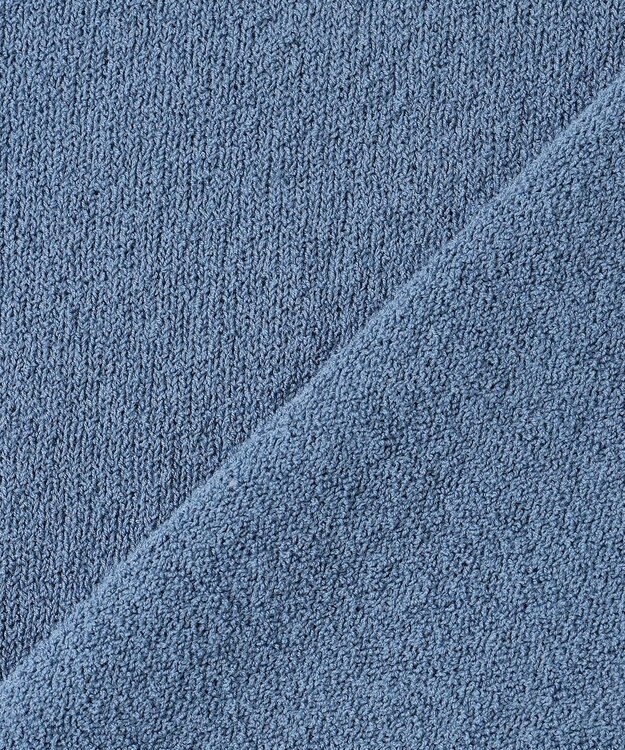 J.PRESS MEN ミックスブークレ スキッパーポロシャツ サックスブルー系