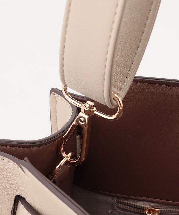 組曲 【A4対応・通勤】ベルトデザイントート バッグ ベージュ系