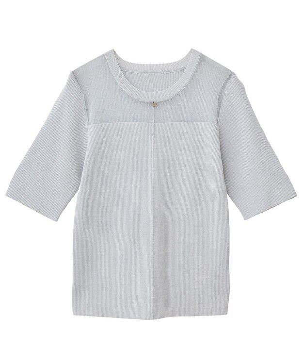 earth music&ecology シアーヨークニットプルオーバー Gray