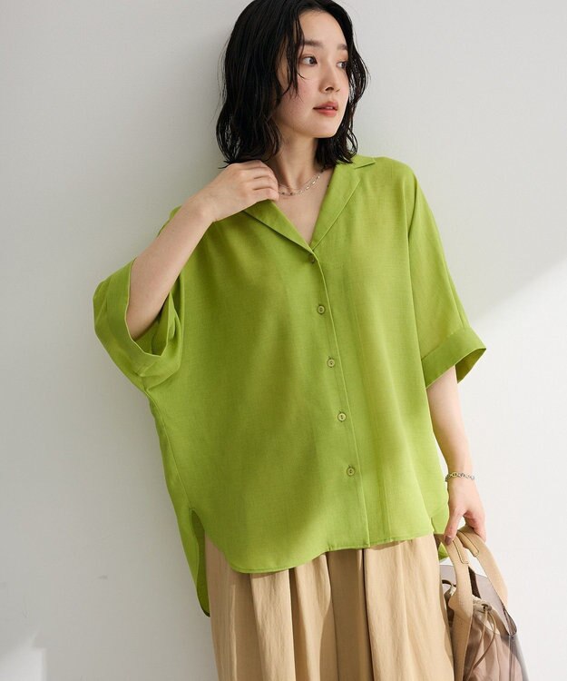 Green Parks 【WEB限定】開襟シアージャケット風シャツⅡ Green