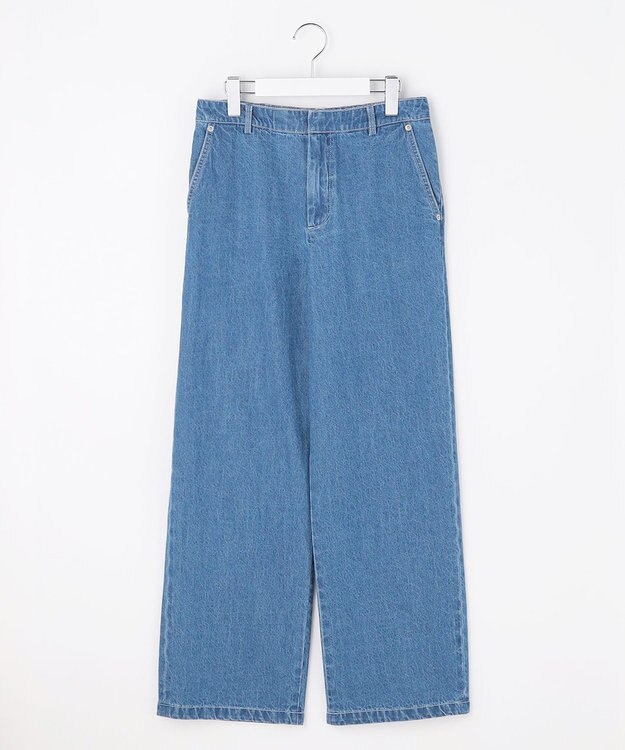 J.PRESS LADIES コットンリネン 7oz デニム セミワイド パンツ ユーズド系