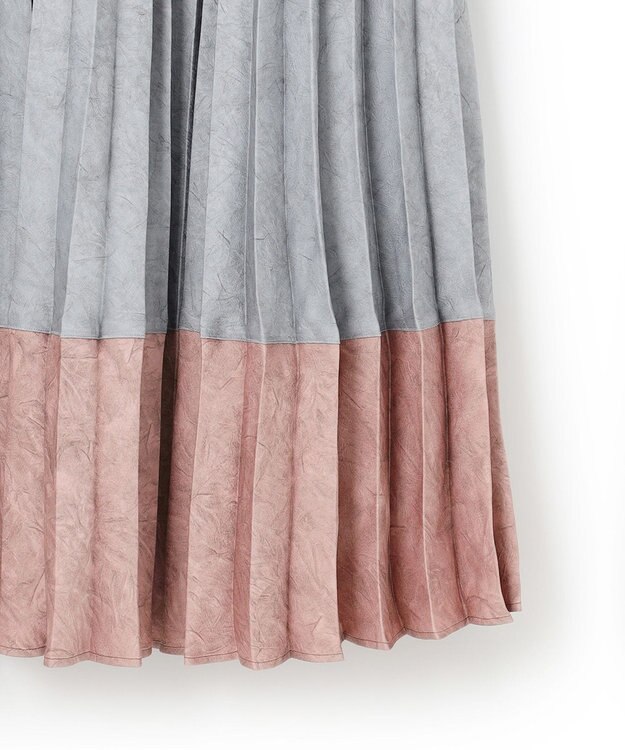 J.PRESS YORK STREET 【WOMEN】カラーブロック ロングプリーツスカート ブルー系1