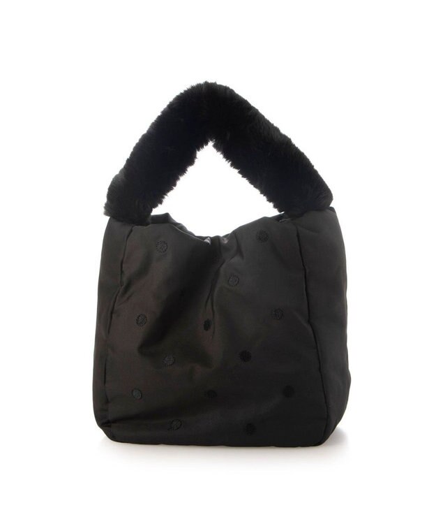 UNBILLION カシュカシュ cachecache / エコファーワンハンドルドット刺繍トート ブラック