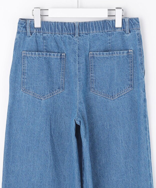 J.PRESS LADIES コットンリネン 7oz デニム セミワイド パンツ ユーズド系