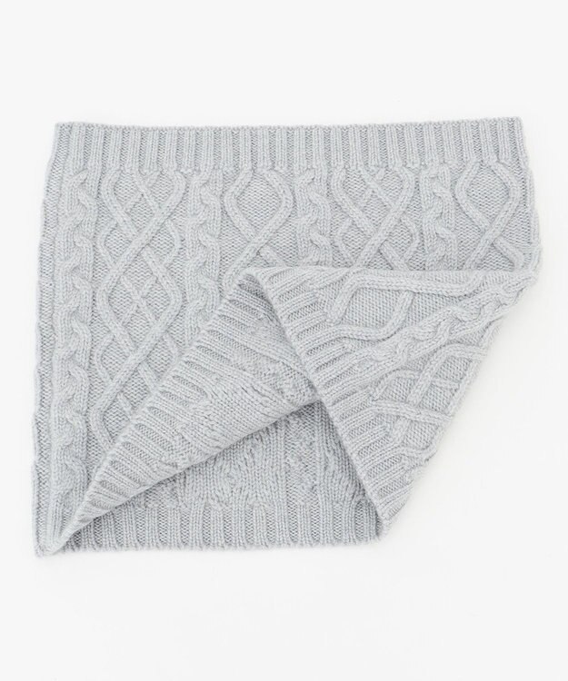 J.PRESS LADIES 【WEB限定・洗える】VICTORIAアランニット ネックウォーマー ライトグレー系