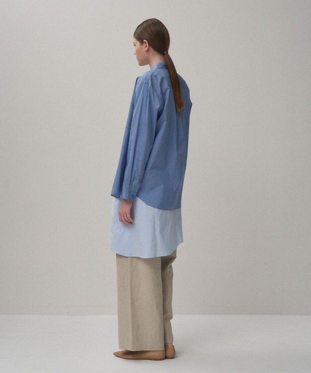 ATON COTTON SILK | スタンダードシャツ SAX