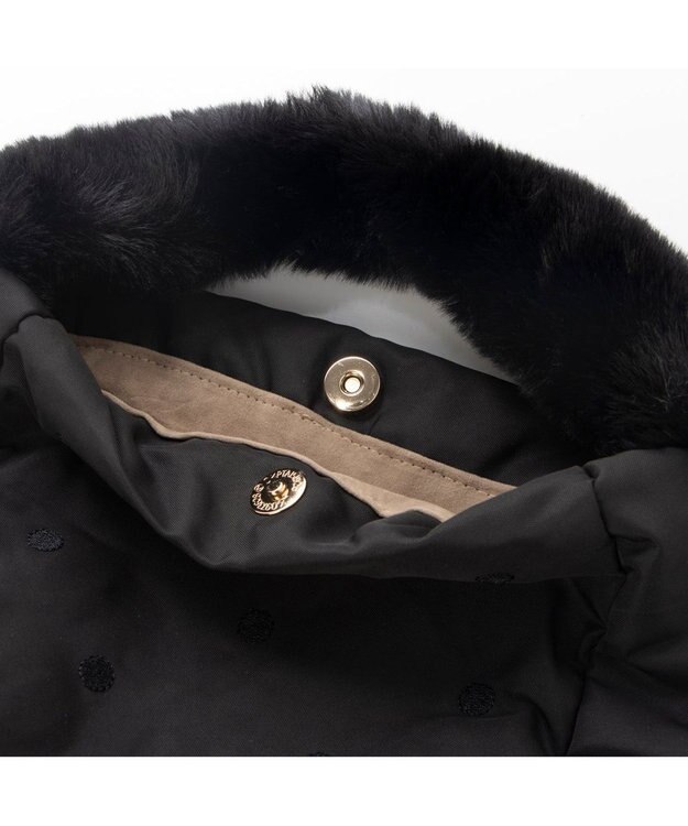 UNBILLION カシュカシュ cachecache / エコファーワンハンドルドット刺繍トート ブラック