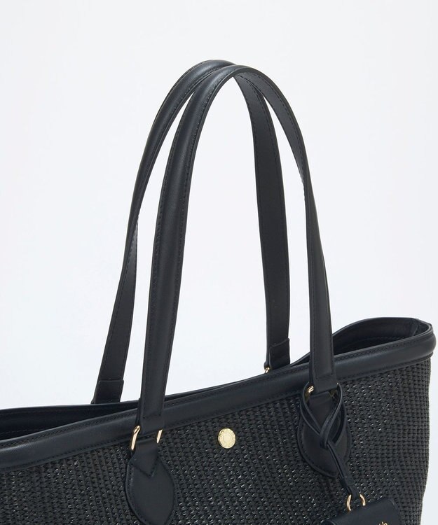 TOPKAPI 【Breath TOPKAPI】サングラスホルダー付き レザーコンビ カゴバッグ L ブラック