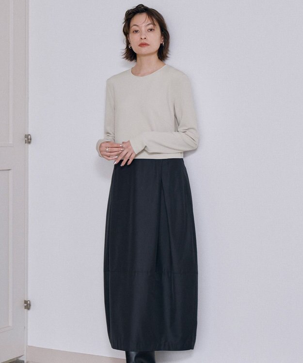 ICB L 【洗える】 メモリーコンビドレス トープ×ブラック系