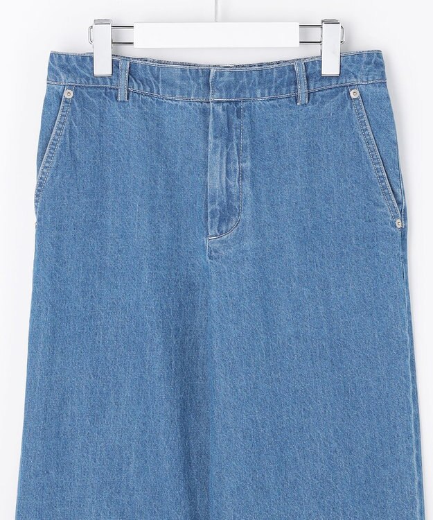 J.PRESS LADIES コットンリネン 7oz デニム セミワイド パンツ ユーズド系