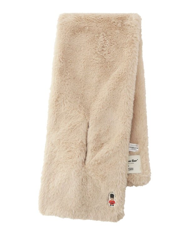 MOONBAT MACKINTOSH PHILOSOPHY バッキンガムベア付きフェイクファーマフラー ベージュ