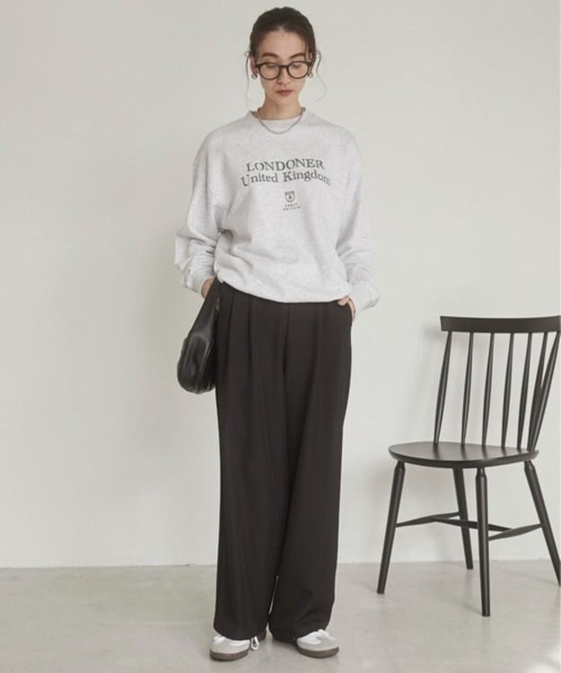 WEGO 【ANGIE VINTAGE】カレッジロゴスウェット ライトグレー