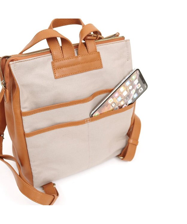 UNBILLION アトランタ ATLANTA / 牛革スクエアリュック キャメル