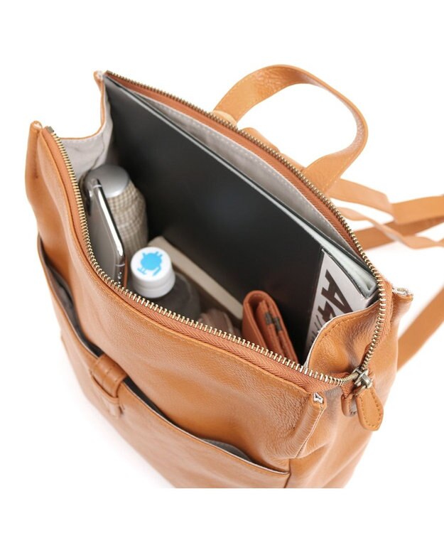 UNBILLION アトランタ ATLANTA / 牛革スクエアリュック キャメル