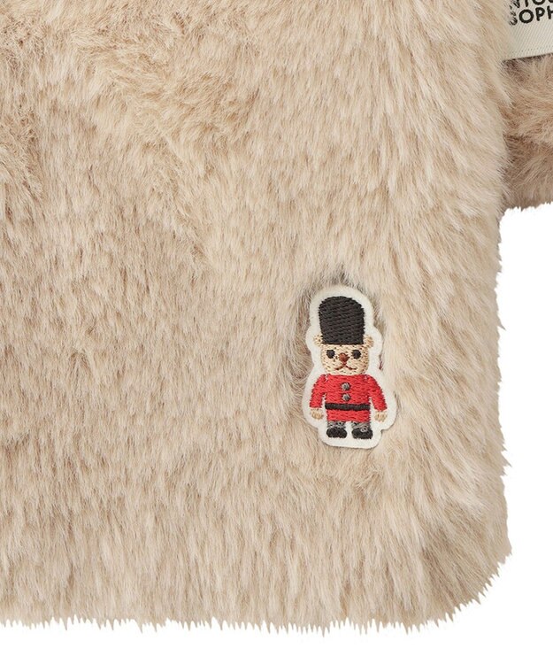 MOONBAT MACKINTOSH PHILOSOPHY バッキンガムベア付きフェイクファーマフラー ベージュ