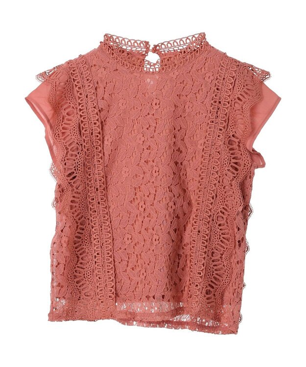 Green Parks ・Ｐｅｔｉｔ　Ｆｌｅｕｒ　フレンチレーシ－ブラウス Pink