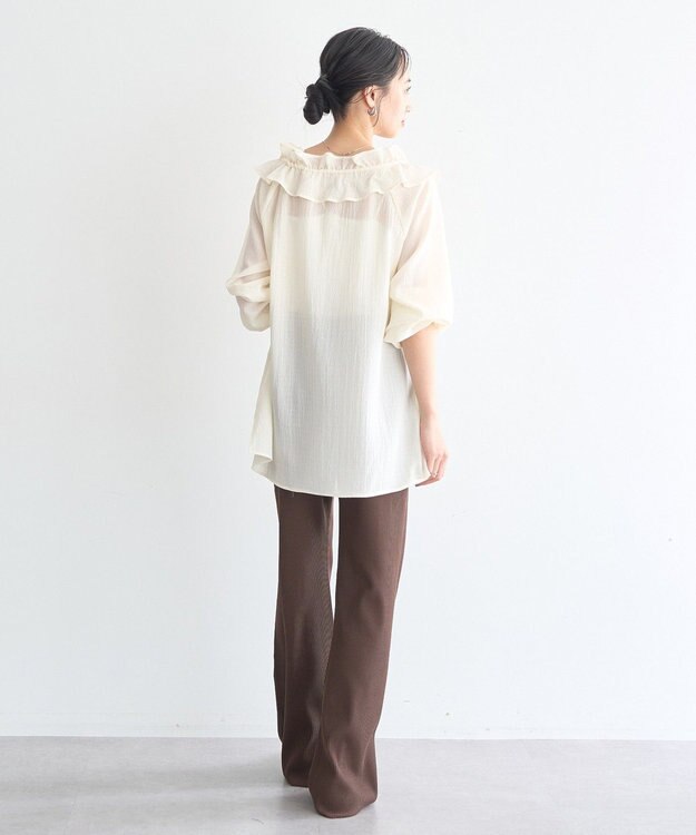 earth music&ecology フリルブラウス Ivory