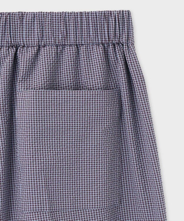 Paul Smith 【洗える】シアサッカー ワイドパンツ グレイッシュブルー