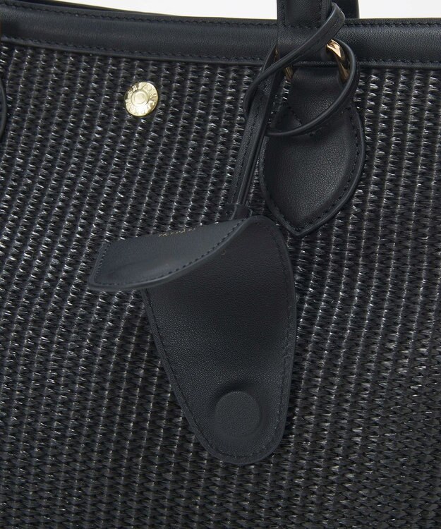 TOPKAPI 【Breath TOPKAPI】サングラスホルダー付き レザーコンビ カゴバッグ L ブラック