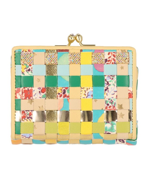 tsumori chisato CARRY エポネコメッシュ 2つ折り財布 がま口 グリーン
