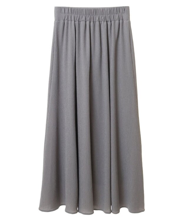 earth music&ecology ＳＥＴ２点バックリボンブラウス＋フレアスカート Gray