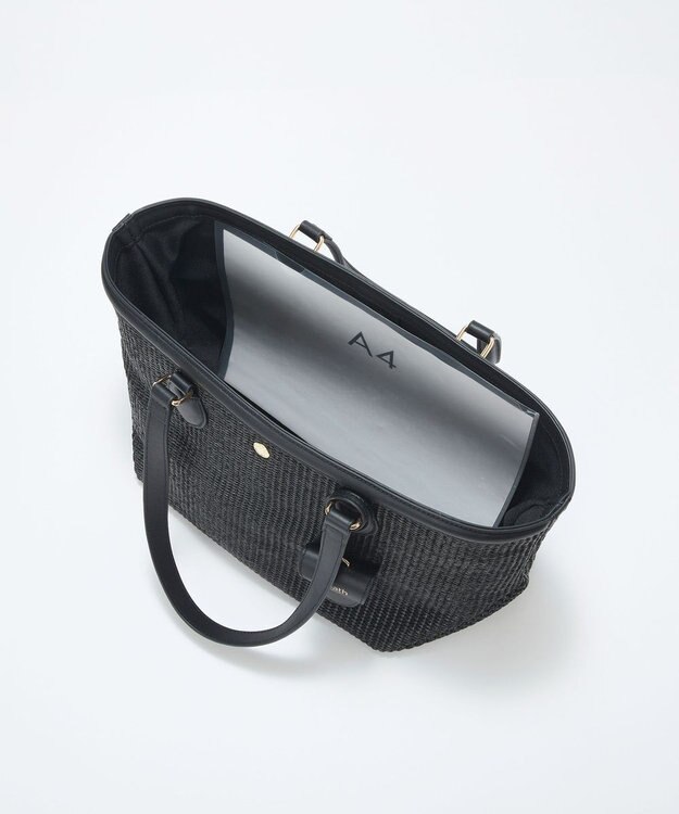 TOPKAPI 【Breath TOPKAPI】サングラスホルダー付き レザーコンビ カゴバッグ L ブラック