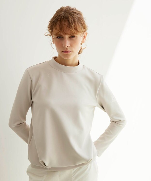 23区GOLF カラバリ豊富な8色展開【23Fondation/WOMEN】長袖 モックネックシャツ ベージュ系