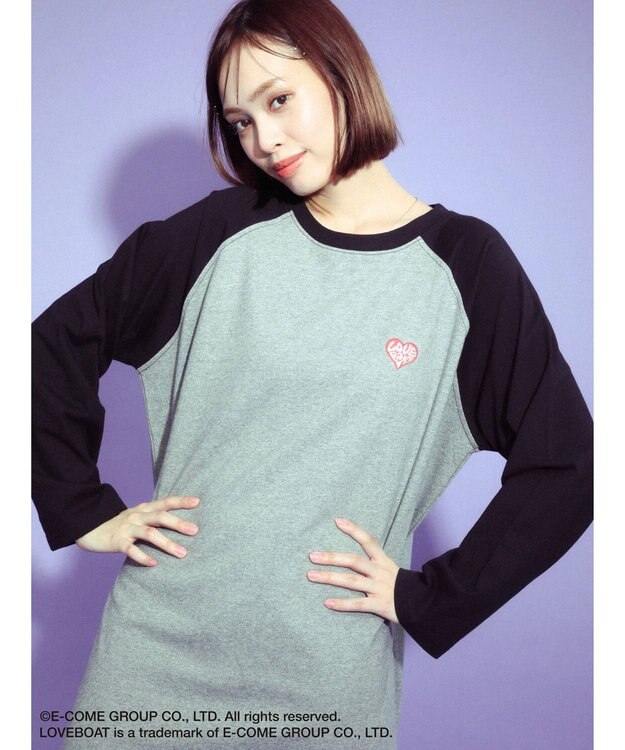 Green Parks ■別注　ＬＯＶＥ　ＢＯＡＴ　ラグランワンピース Gray