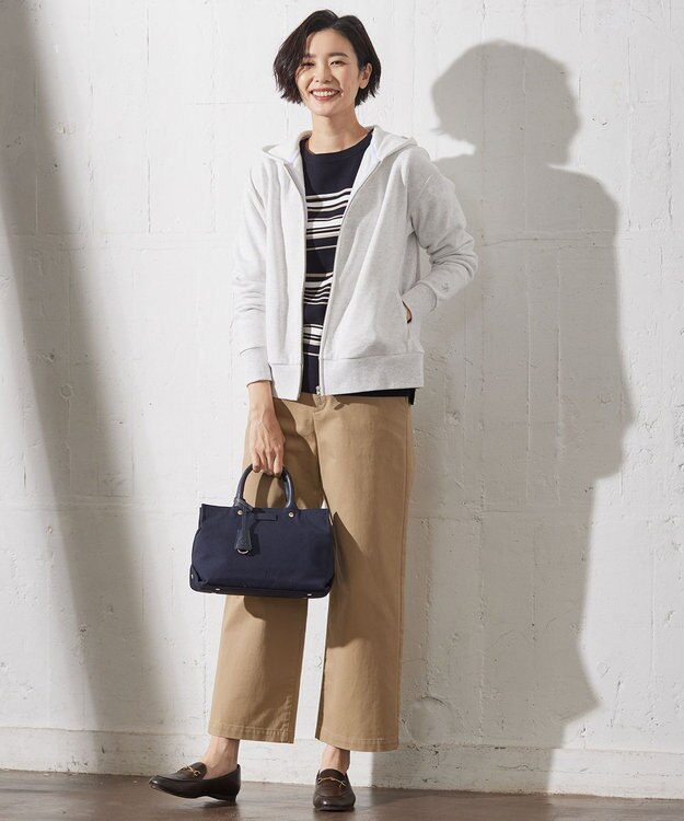 J.PRESS LADIES 【洗える】20チノストレッチ ワイドパンツ ベージュ系