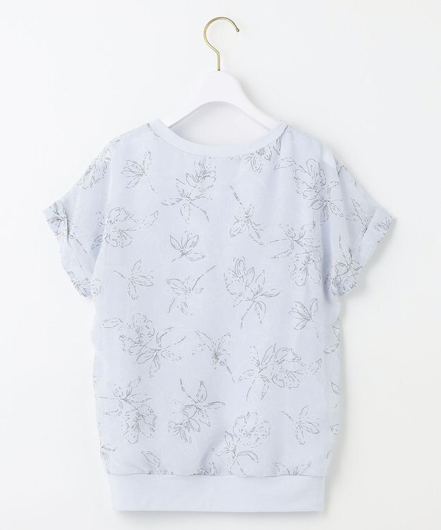 ANY SIS シフォンかぶせ ブラウス スカイブルー系