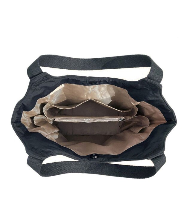 ROOTOTE 3674【仕切り+自立+撥水】LT.ラウンド.パルーティ.キルト-D 01：ブラック