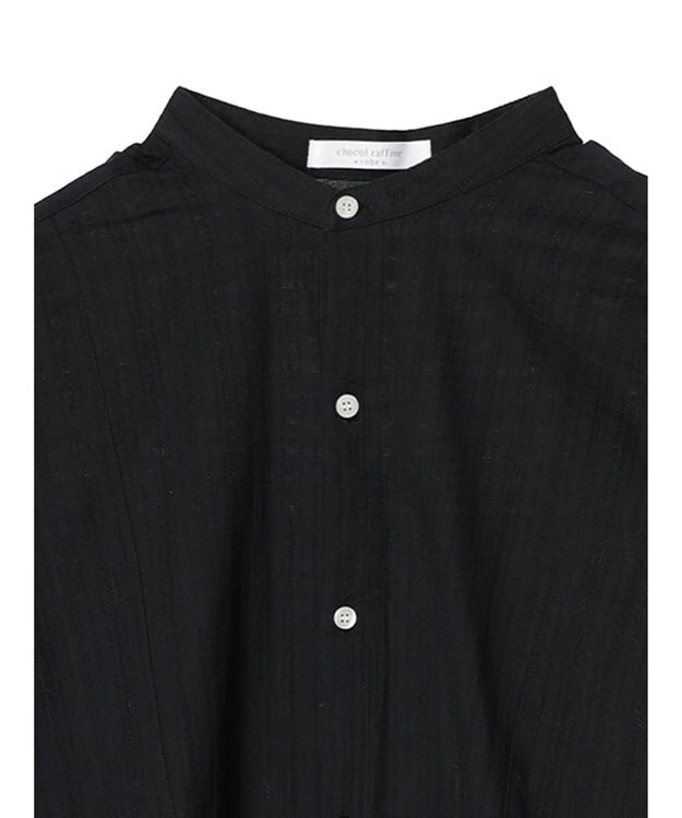 Green Parks カラミバンドカラーシャツ Black