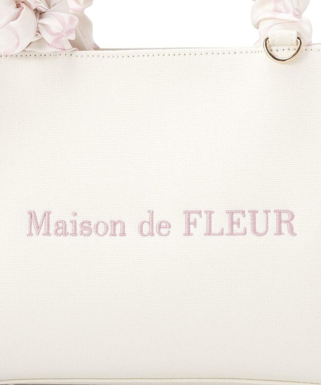 Maison de FLEUR スカーフ付きギャザーハンドル２Ｗａｙバッグ Pink