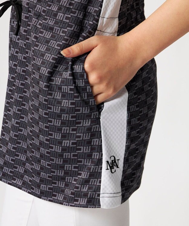 FILA GOLF／marie claire 【Marie claire sports】ロゴ柄ハーフジップチュニック ブラック