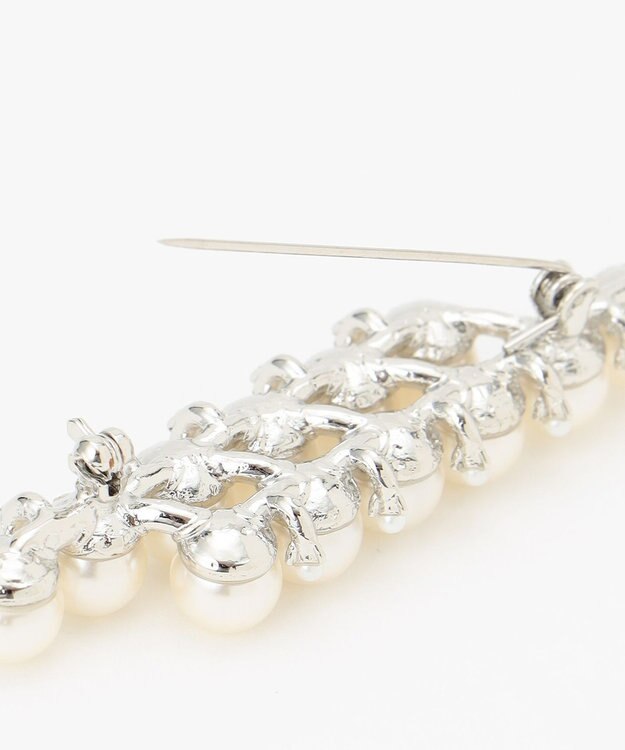 23区 パールダブルライン ブローチ シルバー系