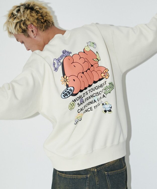 WEGO 【ユニセックス着用ITEM/MLサイズ展開/裏起毛】別注BENDAVISプランプロゴプルオーバー