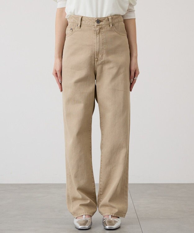 AMERICAN HOLIC ルーズストレートカラーデニムパンツ Beige