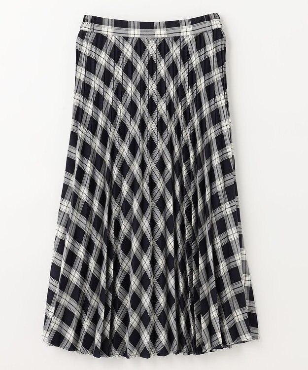 ANY 【14色展開/洗える】ウーリッシュ プリーツスカート ネイビー（タータンチェック）