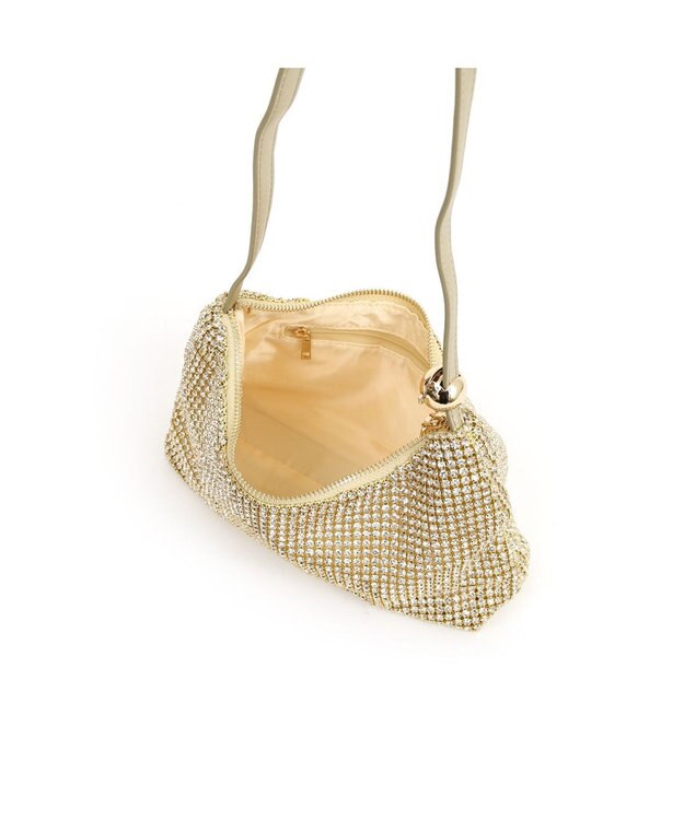 UNBILLION カシュカシュ cachecache / ワンハンドルメタリックビーズバッグ ゴールド