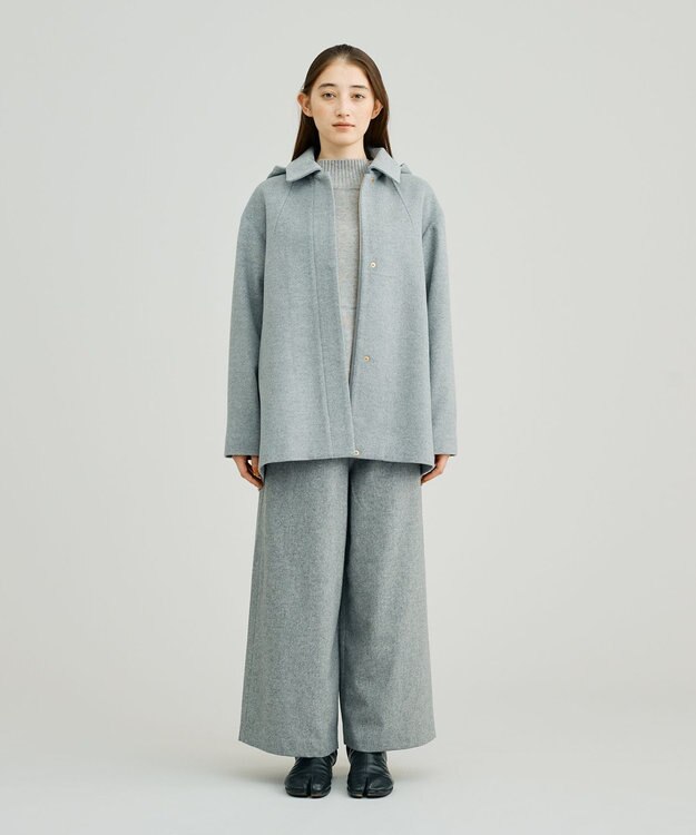 J.PRESS YORK STREET 【WOMEN】2wayショートウールアンゴラビーバー コート ライトグレー系