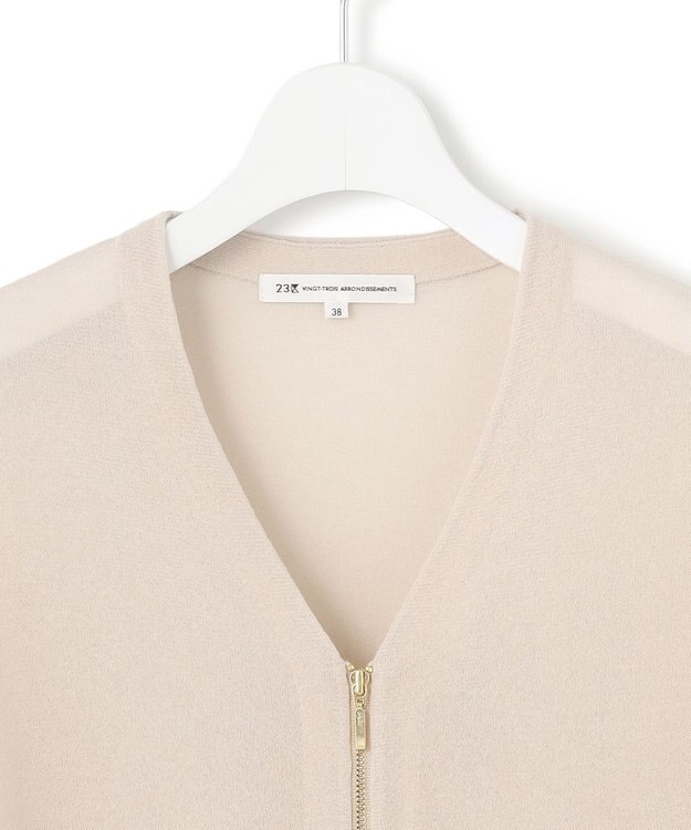 23区 【洗える】ライトシアーニット ブルゾン ベージュ系