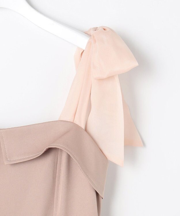 Feroux シアーリボンショルダー ジャンパースカート ピンク系