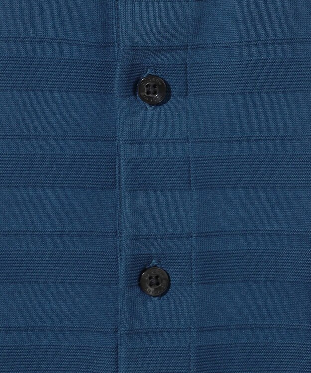 JOSEPH ABBOUD クールビズ【オーガニックコットン使用・日本素材】リンクスボーダー ポロシャツ ダルブルー系