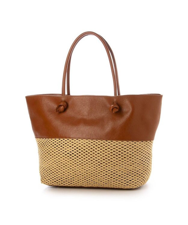 UNBILLION ペルケ perche / エステルメッシュ・牛革付属トート キャメル