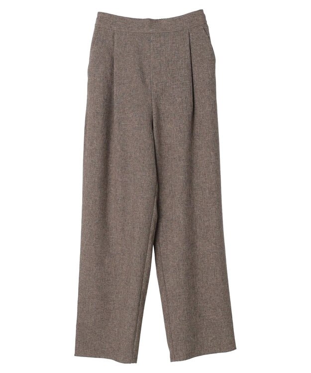 Green Parks 麻調ストレートパンツ Brown
