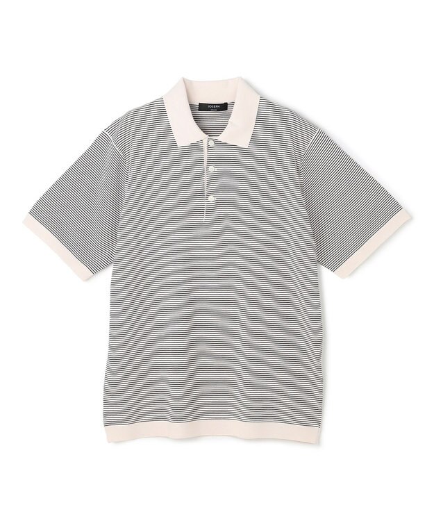 JOSEPH HOMME 【新柄】リュクスレーヨンボーダー　ポロニット アイボリー系1