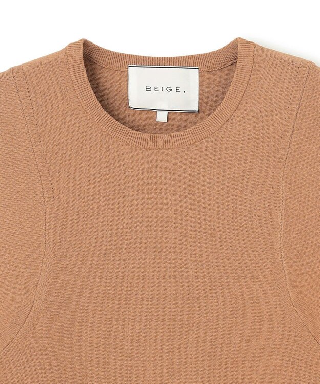 BEIGE， LAURA / 半袖ニットトップス Camel